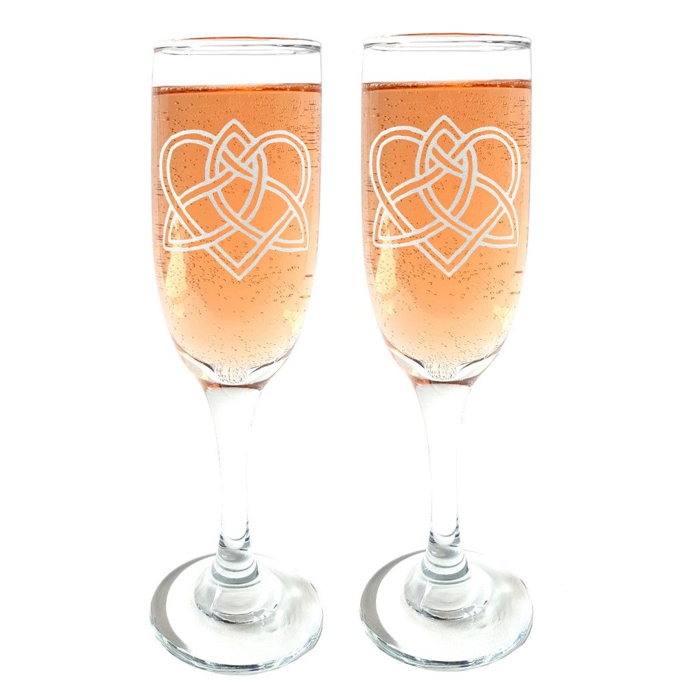 Celtic Love Knot Champagne Flutes Set of 2